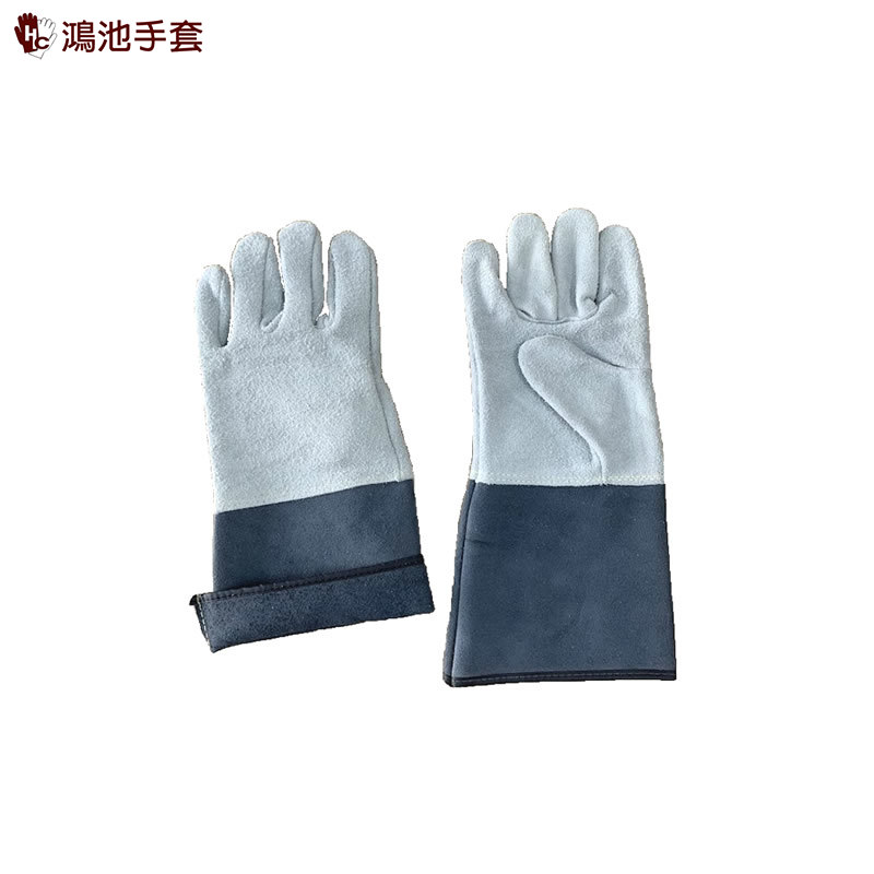 五指二榔皮防火線長皮手套